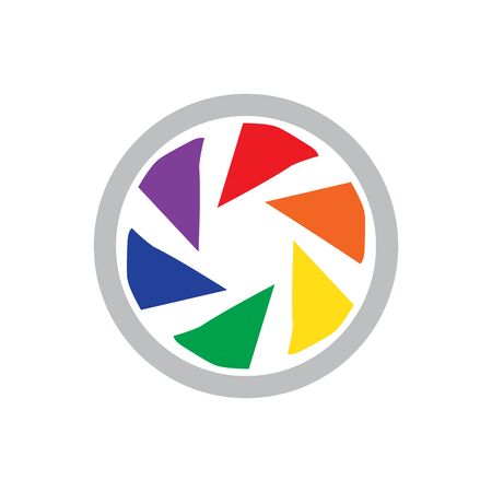 Camera Photography logo vector web icon template. designed with colorful color. suitable for photography, business, or other activitiesのイラスト素材