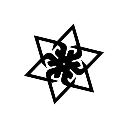 abstract star logo concept isolated on white background. web icon vector illustration. designed to show variations, community, unity, different, and friendship. suitable for business or others activitiesのイラスト素材