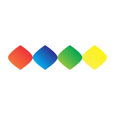 four colorful diamond form vector templateのイラスト素材