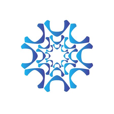 blue octagon logo vector art design for businessのイラスト素材