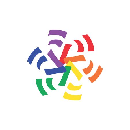 colorful abstract logo isolated on white background. web icon vector illustration. designed to show variations, community, unity, different, and friendship. suitable for business or others activitiesのイラスト素材