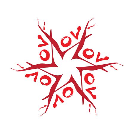 love art vector illustration. shaped like a starのイラスト素材