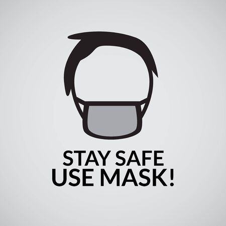 vector illustration of people using masker. anticipation from corona disease.のイラスト素材