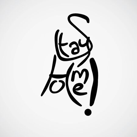 stay home. corona virus. social distance. vector illustrationのイラスト素材