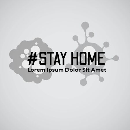 vector illustration of stay home. stay at home as long as possible to prevent family from corona virus. covid-19 disease.のイラスト素材