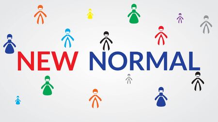 new normal background vector illustration. the new normal after corona virus diseaseのイラスト素材