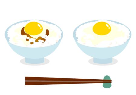Illustration of egg-hanging riceのイラスト素材