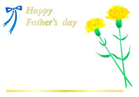 Father's Day Yellow Carnation Frameのイラスト素材