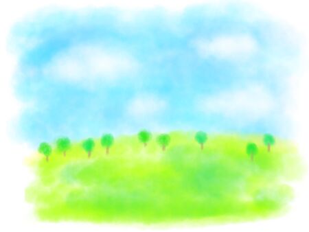 sky and grass color  illustrationの写真素材