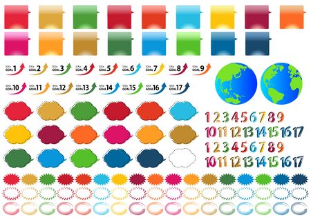 Design material set for SDGs (specific color)のイラスト素材