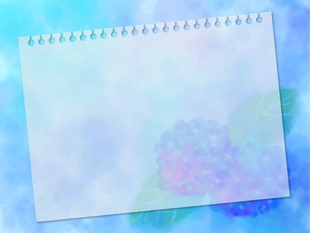 watercolor hydrangea and sketchbook backgroundの写真素材