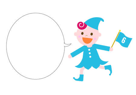 Illustration of sdgs specified color children and balloonsのイラスト素材