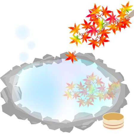 Autumn open-air bathの写真素材