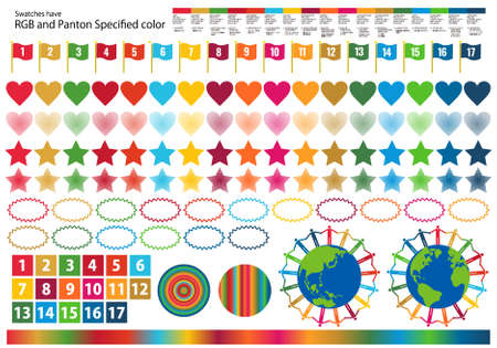 Icon set for SDGs (with specified color use, specified color swatch)のイラスト素材