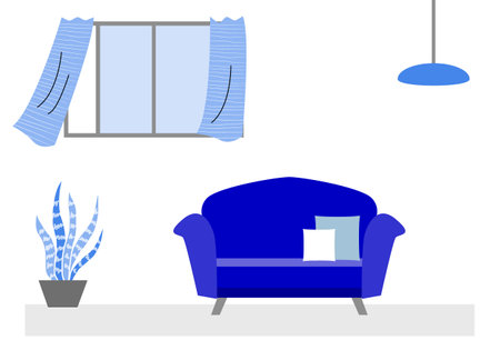 Ventilated living roomのイラスト素材
