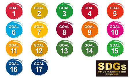 CMYK specified color icon set of SDGs (with swatch)のイラスト素材