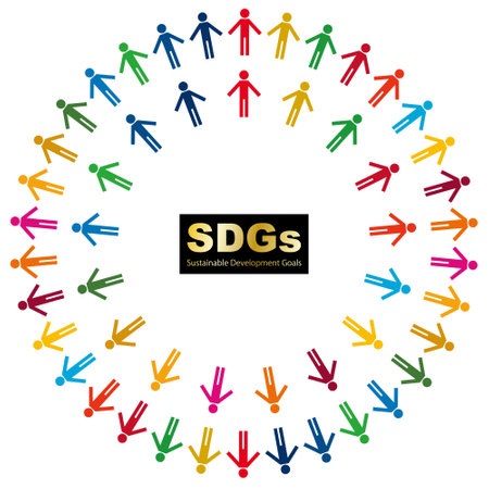 SDGs CMYK color (with swatch) human type iconのイラスト素材