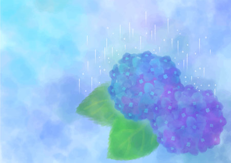 Watercolor hydrangea background materialの写真素材