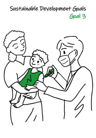 Specified Color Simple 2 Color Illustration for SDGs GOAL3のイラスト素材