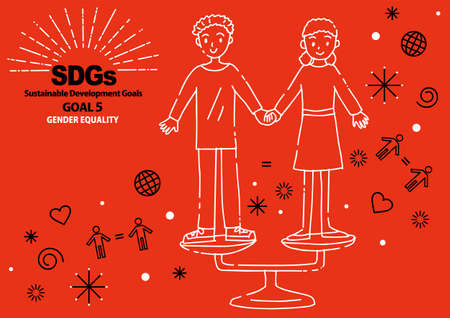 Specified Color Simple Line Drawing for SDGs GOAL5のイラスト素材