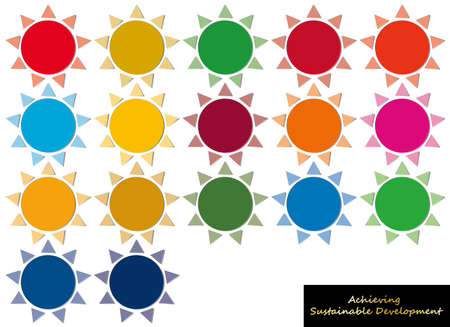 SDGs Image Sun CMYK Icon Setのイラスト素材