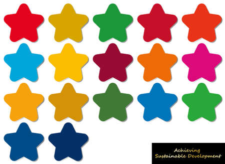 CMYK star icon set for SDGs imageのイラスト素材