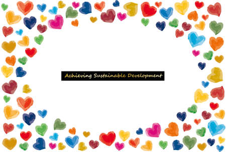SDGs Image Watercolor Heart Frameのイラスト素材