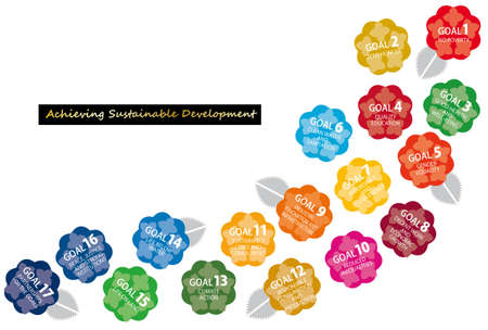 17 Goals of SDGs Image Hydrangea Icon Lineのイラスト素材