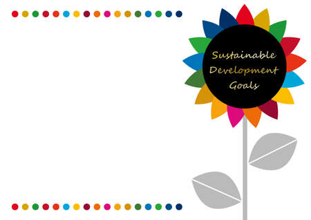 Sustainable Development Goals image 17colors flower icon frame 2のイラスト素材
