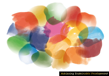 Sustainable Development Goals  image CMYK watercolor abstract frameのイラスト素材