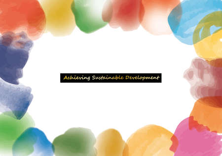 Sustainable Development Goals  image CMYK watercolor abstract frameのイラスト素材