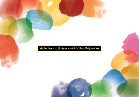 Sustainable Development Goals  image CMYK watercolor abstract frameのイラスト素材
