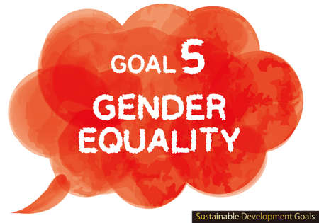 Sustainable Development Goals image watercolor Handwritten characters Goal5, Englishのイラスト素材
