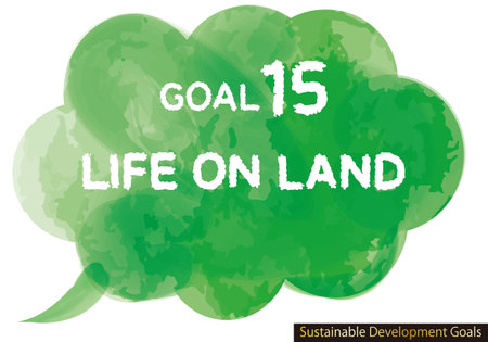 Sustainable Development Goals image watercolor Handwritten characters Goal 15, Englishの写真素材