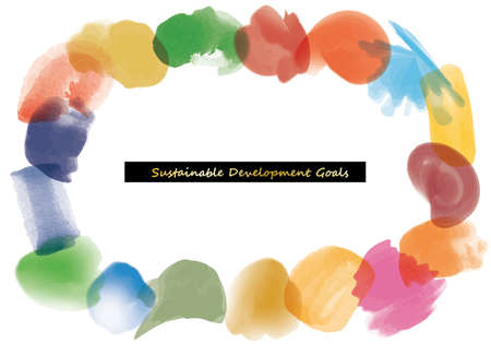 Sustainable Development Goals image CMYK watercolor abstract frame 7のイラスト素材