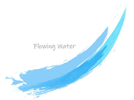 Watercolor blue abstractline in water imageのイラスト素材