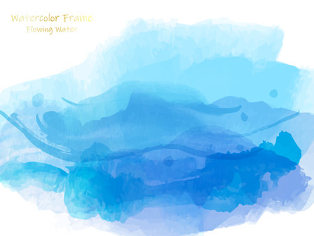Watercolor blue abstract background with water imageのイラスト素材