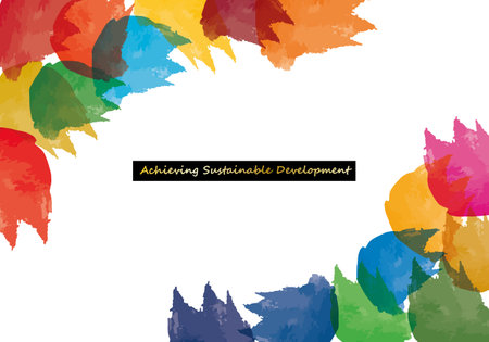 SDGs Watercolor Abstract Frame 9のイラスト素材