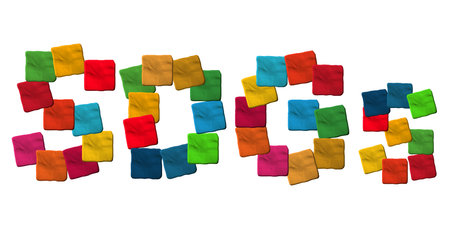 Three-dimensional clay art SDGs cute  icon