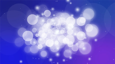 Deep blue abstract frame with light and bokeh ballsの写真素材