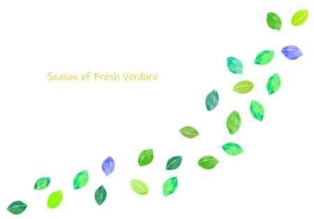 Watercolor leaf line frameのイラスト素材