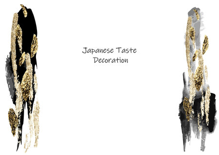 Illustration with modest golden glitter and inkのイラスト素材