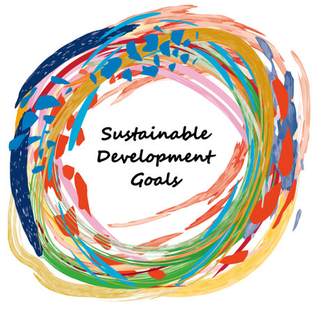 SDGs Diversity Image Watercolor Circular CMYK Frameのイラスト素材