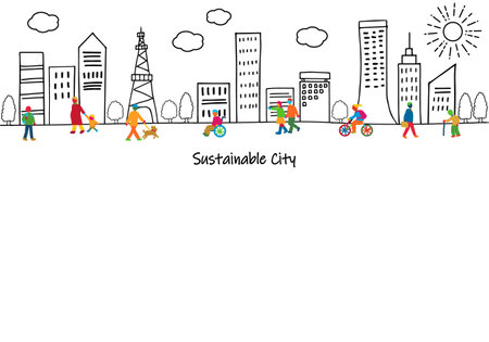 Sustainable Cities and SDGs 17 People of Colour Diversityのイラスト素材