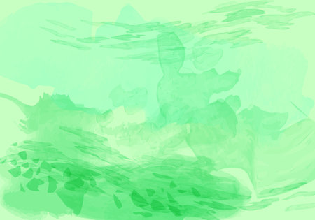 Watercolor leaf image green abstract backgroundのイラスト素材