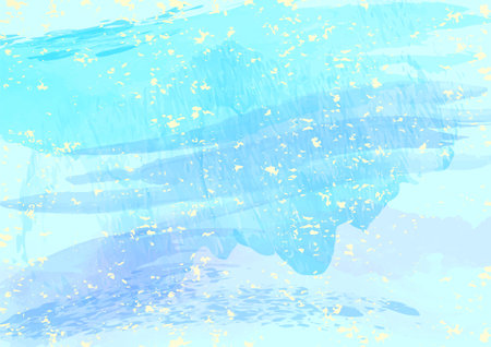 Gold leaf blue abstract washi background with water imageのイラスト素材
