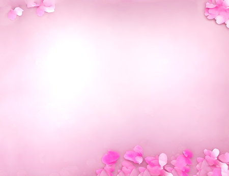 Pink abstract frame with petals (AI image)の素材