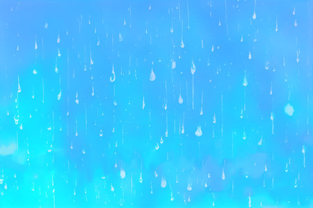 Watercolor abstract background of raindrops (AI illustration)の素材