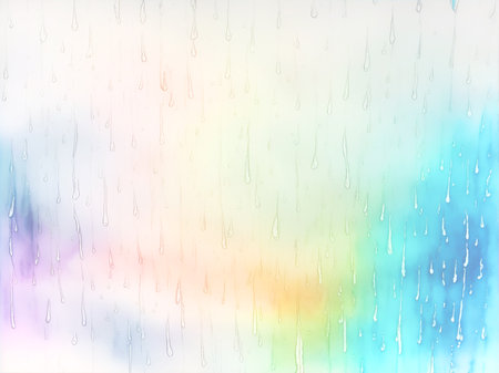 Raindrops iridescent watercolor abstract background (AI illustration)の素材