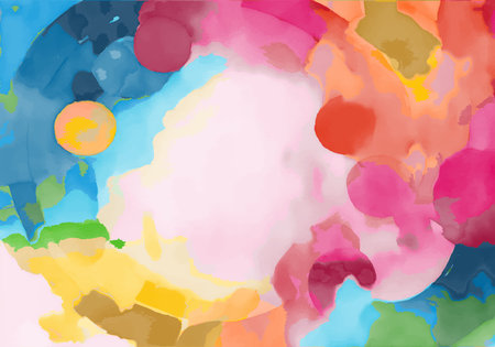 17 colors watercolor abstract background of SDGs imageの素材